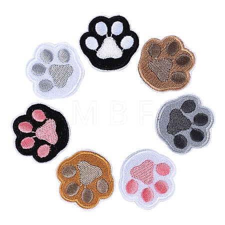 35pcs 7 Colors Polyester Computerized Embroidery Cloth Iron on/Sew on Patches DIY-CJ0001-86-1