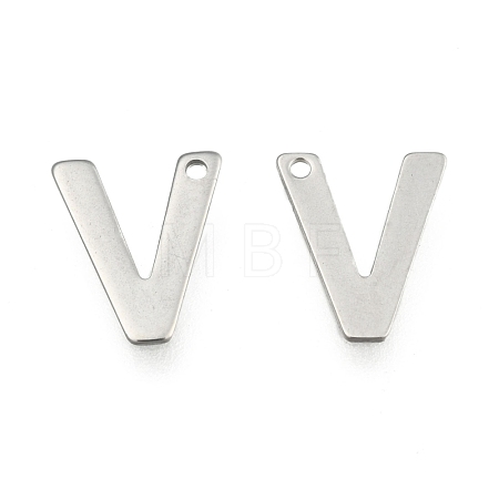 Tarnish Resistant 304 Stainless Steel Letter Charms STAS-O072-V-1