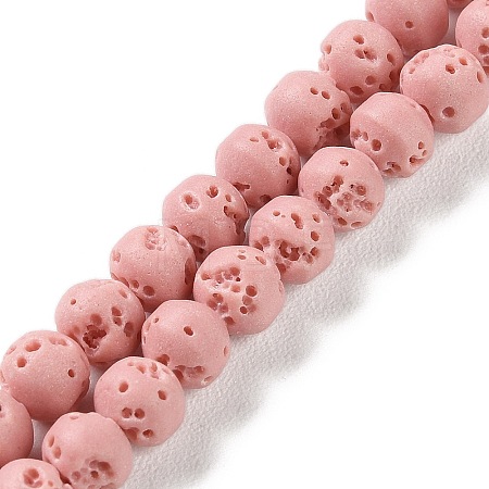 Synthetic Lava Rock Dyed Beads Strands G-H311-08A-08-1