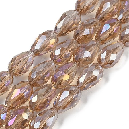 Transparent Electroplate Glass Beads Strands EGLA-N013-T10mm-B23-1