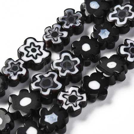 Handmade Millefiori Glass Bead Strands LAMP-J035-8mm-01-1