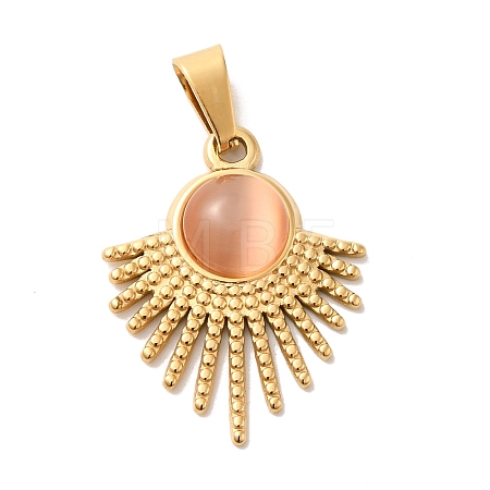 Resin Imitation Cat Eye Pendants STAS-P340-02G-02-1