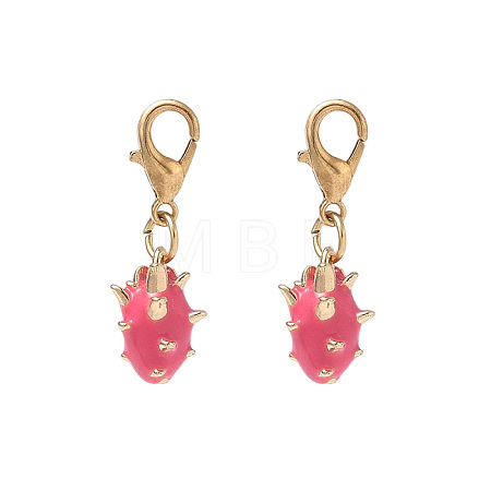 Brass Enamel Pendant Decorations HJEW-YW00573-08-1