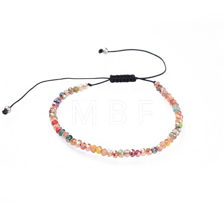 Adjustable Electroplate Glass Braided Bead Bracelets BJEW-JB04588-04-1