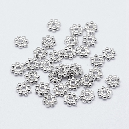 Brass Daisy Spacer Beads KK-F727-96P-NF-1