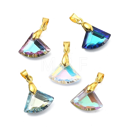 AB Color Plated Electroplate Glass Pendants PALLOY-JF05305-02-1