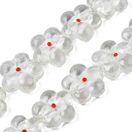 Handmade Silver Foil Lampwork Beads Strands FOIL-T004-03F-1