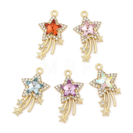 Rack Plating Alloy Acrylic Pendants PALLOY-S035-01G-A-1