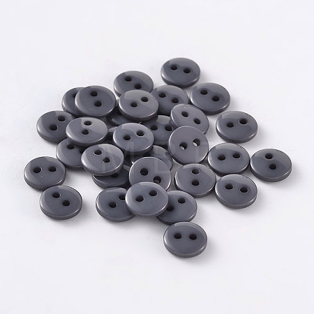 2-Hole Flat Round Resin Sewing Buttons for Costume Design BUTT-E119-34L-01-1
