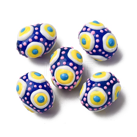 Glass Enamel Beads GLAA-C038-01G-1