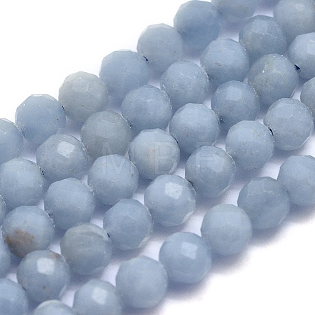 Natural Angelite Beads Strands G-O171-08-4mm-1