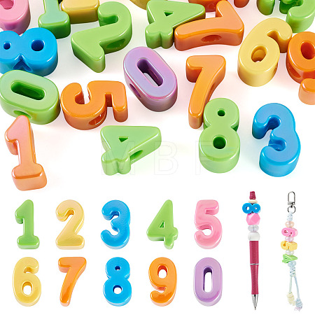 20Pcs 10 Styles UV Plating Opaque Acrylic Beads SACR-TA0001-76-1