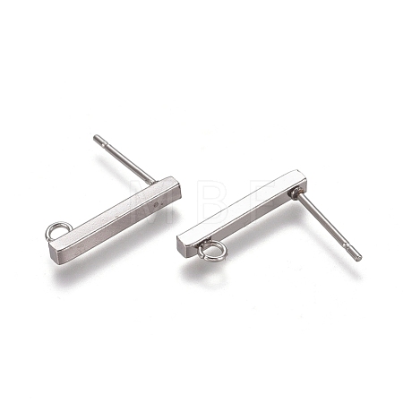 Non-Tarnish 304 Stainless Ear Stud Components STAS-M274-012C-P-1