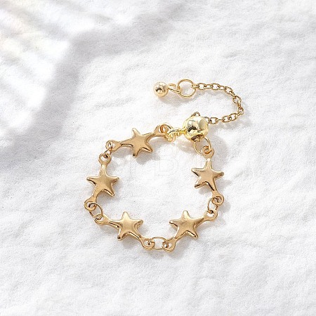 Adjustable 304 Stainless Steel Chain Finger Rings RJEW-JR00960-03-1