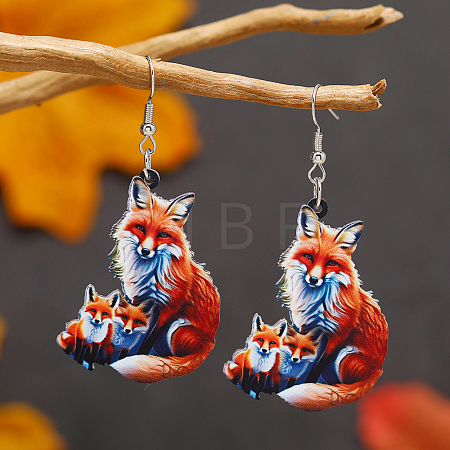 Colorful Acrylic Dangle Earrings HJ6740-3-1