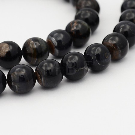 Natural Blue Tiger Eye(Dyed & Heated) Bead Strands G-P070-14-6mm-1