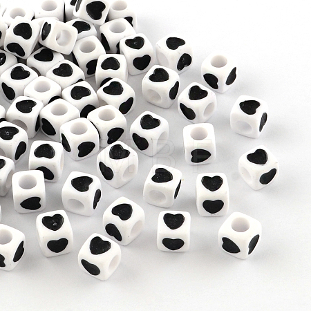 Opaque Acrylic European Beads X-OPDL-S078-01-1