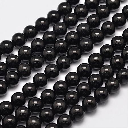 Natural Eyeless Obsidian Beads Strands G-K123-06-10mm-1