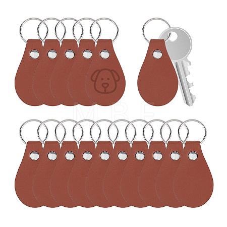 16Pcs Teardrop PU Leather Keychains KEYC-DC0001-47B-1