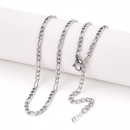 3MM 304 Stainless Steel Figaro Chain Necklaces NJEW-N058-13P-1