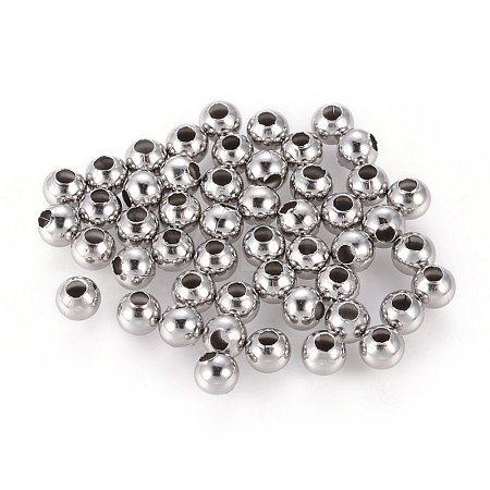 Tarnish Resistant 304 Stainless Steel Hollow Round Seamed Beads STAS-R032-5mm-1