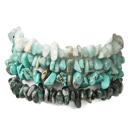 4Pcs Gemstone Beaded Stretch Bracelets Set BJEW-JB11178-1