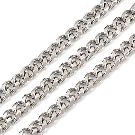 Tarnish Resistant Men's Jewelry Making 201 Stainless Steel Curb Chains CHS-A003B-1.5mm-1