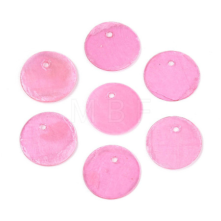 Spray Painted Natural Capiz Shell Disc Charms X1-BSHE-T014-02F-1