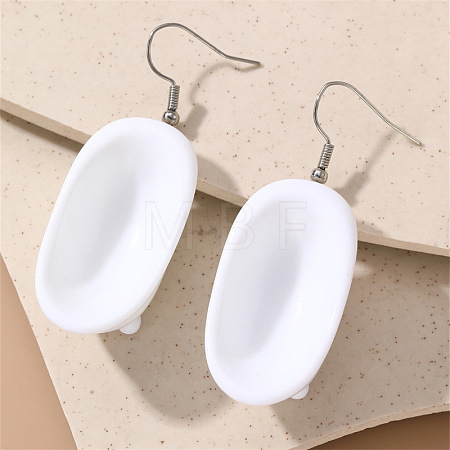 Funny Bathroom Theme Resin Dangle Earrings WG8936B-03-1