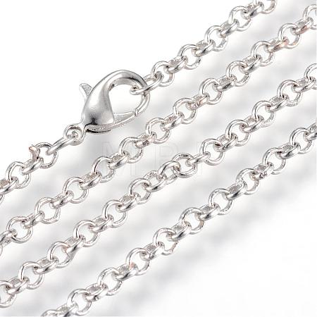 Iron Rolo Chains Necklace Making MAK-R015-75cm-P-1