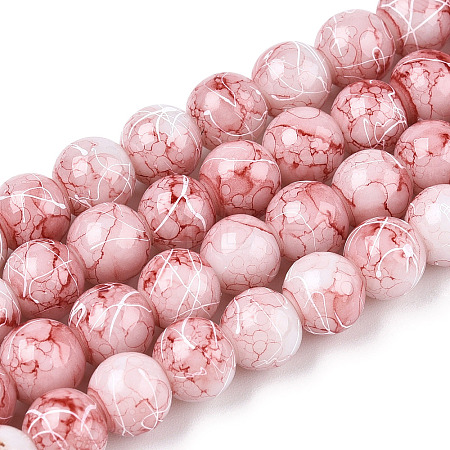 Drawbench Glass Round Beads GLAD-WH0001-01-09-1