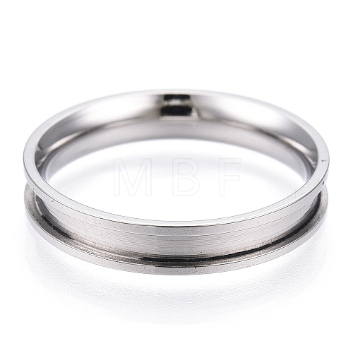 201 Stainless Steel Grooved Finger Ring Settings RJEW-TAC0017-4mm-02A-1