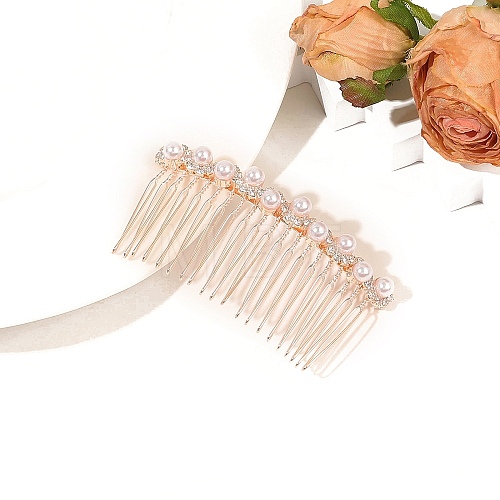 Alloy Rhinestone Hair Combs PW-WG11E5F-09-1