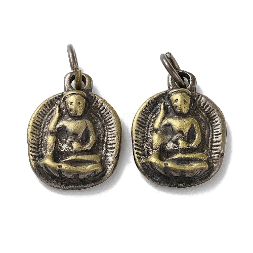 Tibetan Style Brass Pendants KK-M284-17AB-1