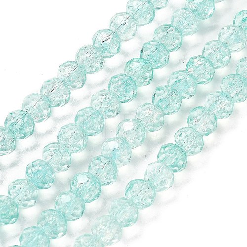 Transparent Crackle Glass Beads Strands CCG-L050-01B-07-1