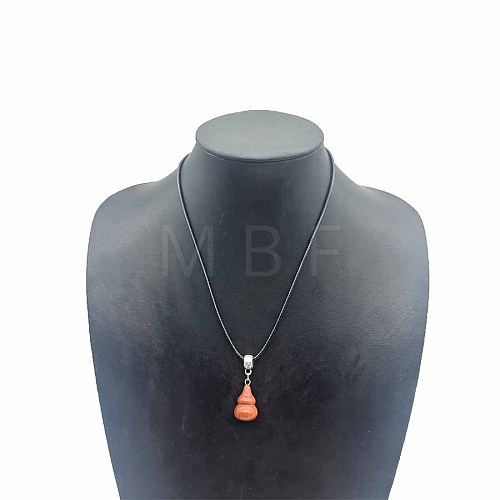 Natural Orange Quartz Gourd Pendant Necklaces WJ9079-6-1