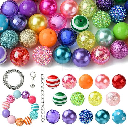 Round Opaque Acrylic Beads Kit OACR-CJC0002-05A-1