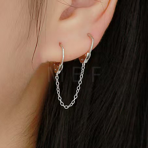 Simple 925 Sterling Silver Hoop Earrings WD4639-2-1