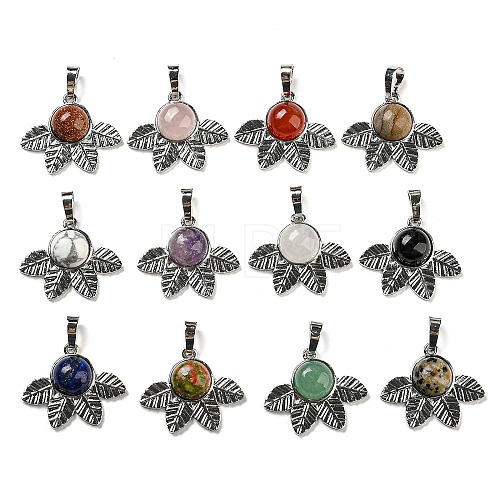 Natural & Synthetic Mixed Gemstone Pendants G-P517-02P-1