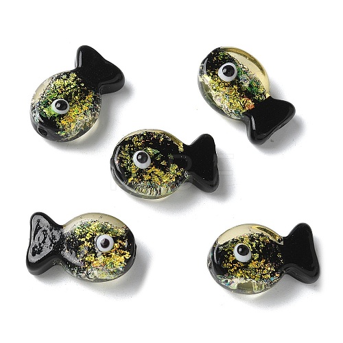 Handmade Foil Lampwork Fish Beads FOIL-Z001-01B-1