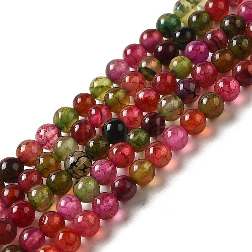 Dyed Natural Agate Beads Strands G-R262-4mm-1-1