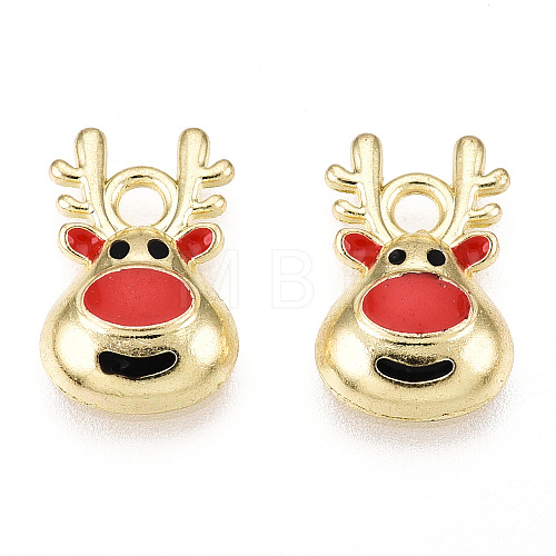 Golden Plated Alloy Enamel Charms X-ENAM-D040-E01-G-1