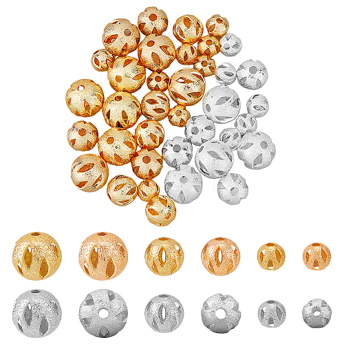 36Pcs 9 Style Rack Plating Brass Beads KK-FH0006-83-1