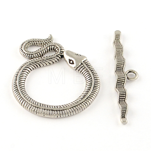 Tibetan Style Snake Toggle Clasps X-TIBE-A5836-AS-NR-1
