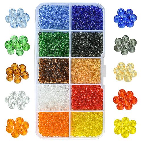 100G 10 Colors 8/0 Glass Seed Beads SEED-YW0002-40-1