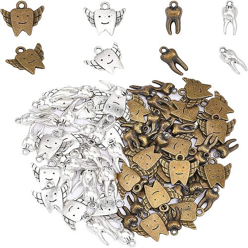 80Pcs 4 Style Alloy Pendants FIND-CA0006-59-1