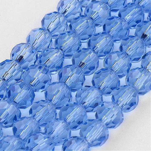 Transparent Glass Bead Strands GLAA-G013-6mm-25-1