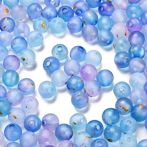 Frosted Transparent Acrylic Beads OACR-F013-13D-1