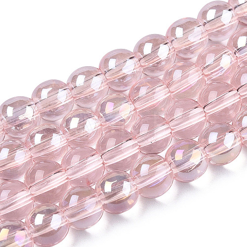 Electroplate Transparent Glass Beads Strands GLAA-T032-T6mm-AB10-1