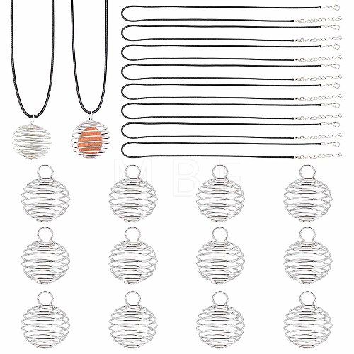 Round Wire Pendant Necklaces DIY Making Kit DIY-SC0017-53-1